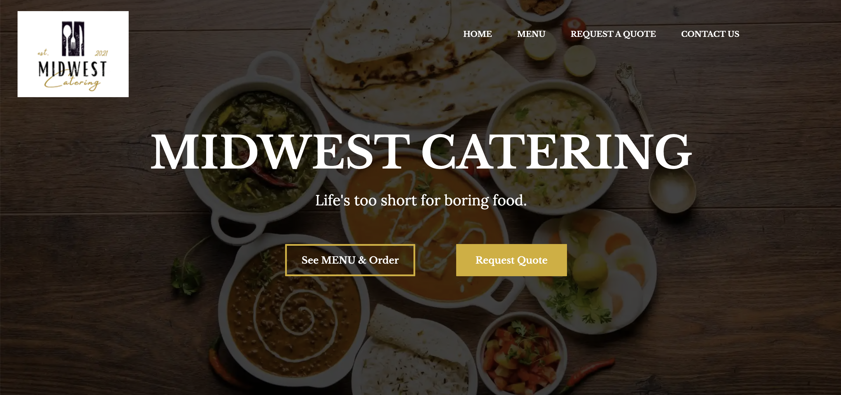 Midwest Catering website homepage
